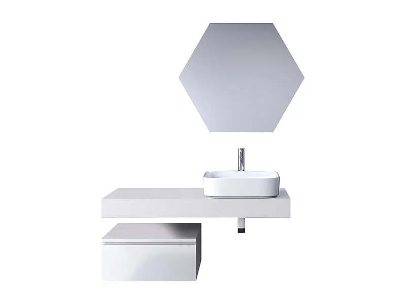 Ensemble de salle de bain 4 pièces ASTRA blanc