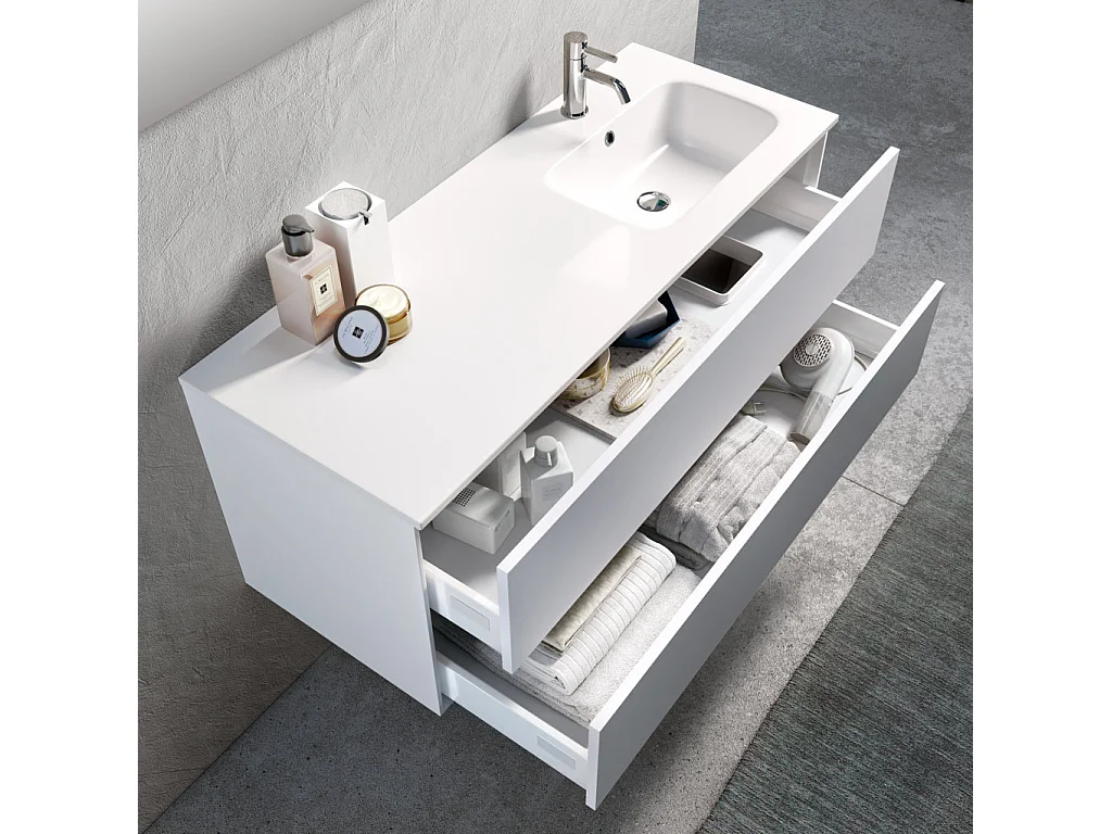 Ensemble de salle de bain vasque DX 4 pièces IGEA blanc mat