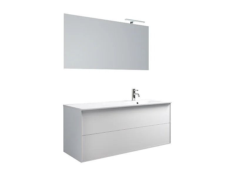 Composición de baño de bañera derecha IGEA 4 piezas blanco mate