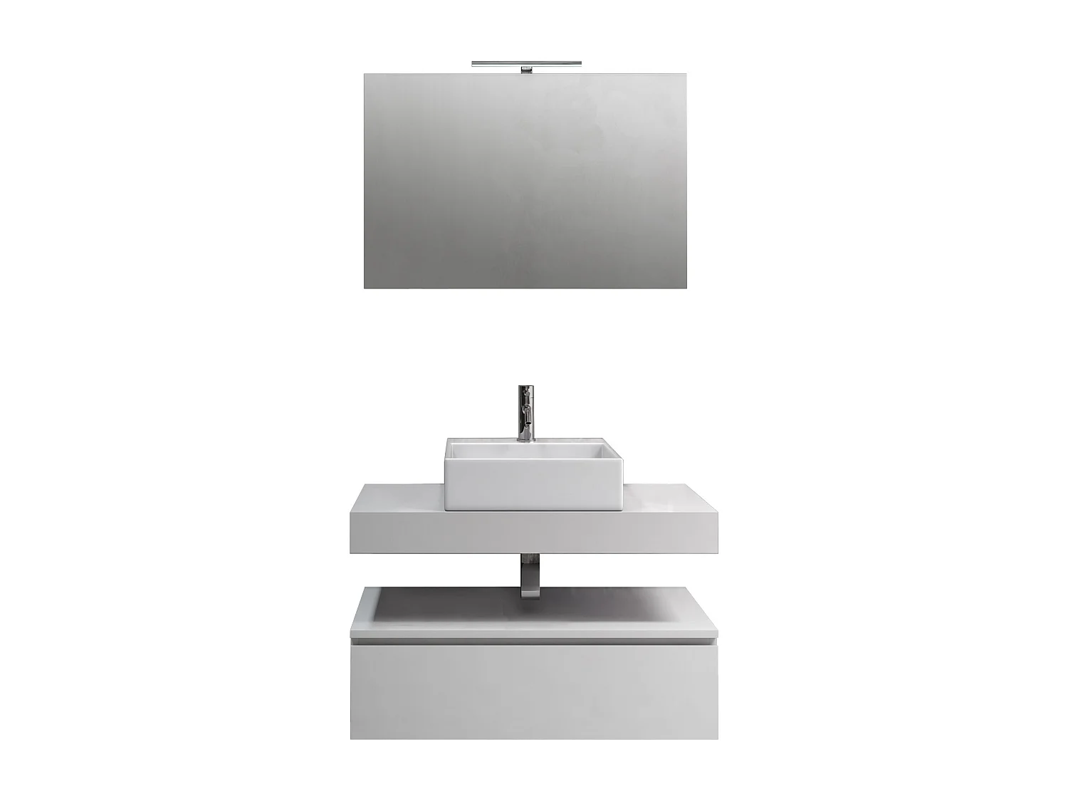 Ensemble de salle de bain 5 pièces ASTRA blanc mat