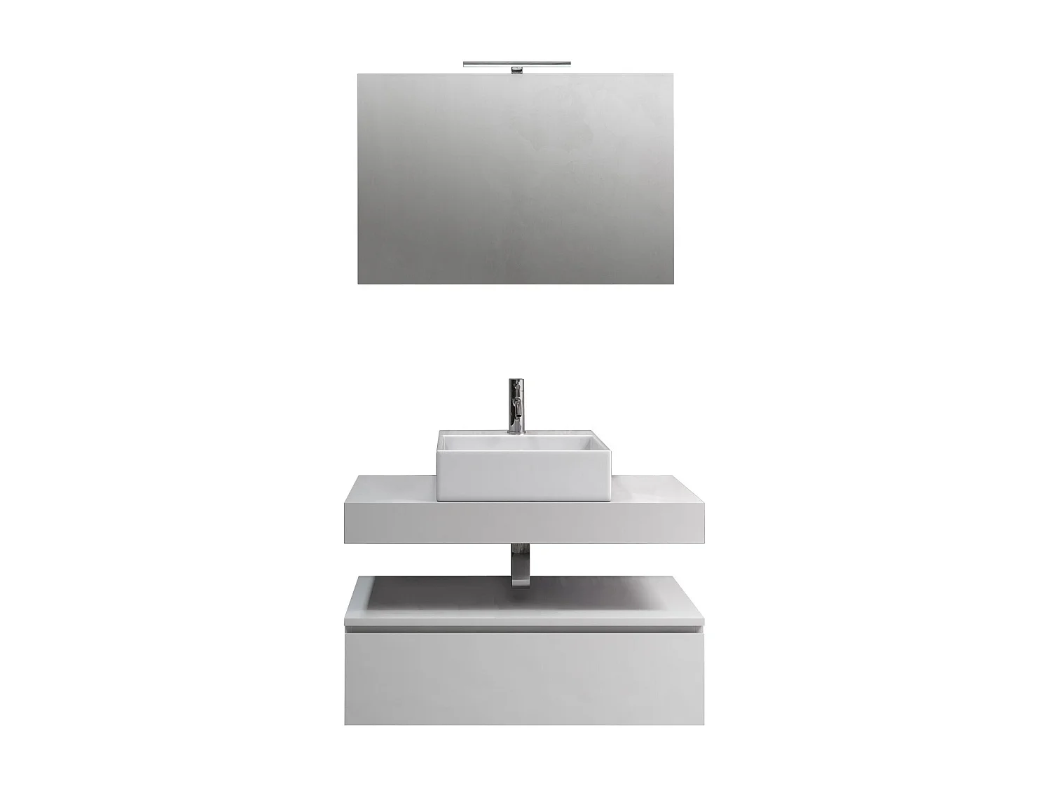 Ensemble de salle de bain 5 pièces ASTRA blanc mat