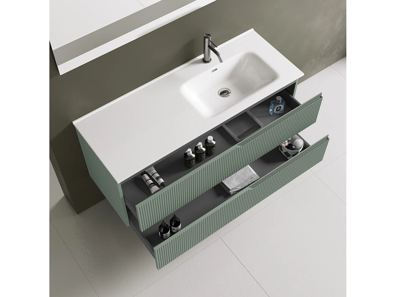 Ensemble salle de bain DX vasque 4 pièces VENERE vert sauge