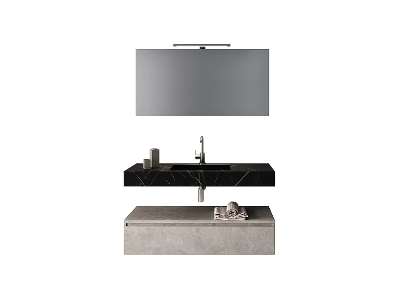 Composición de 5 piezas ASTRA negro grafito/havana piedra