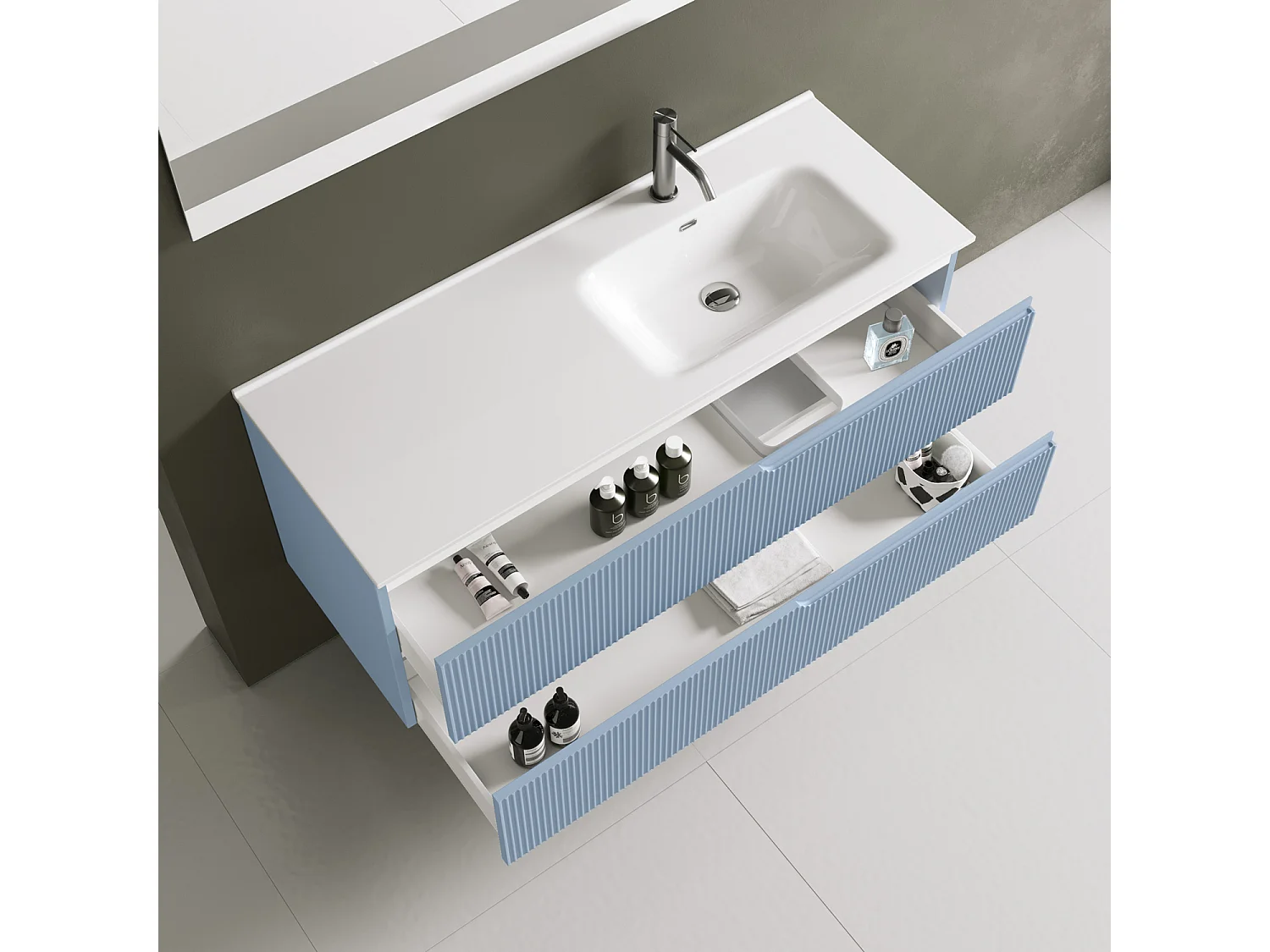 Ensemble salle de bain DX vasque 4 pièces VENERE bleu tiffany