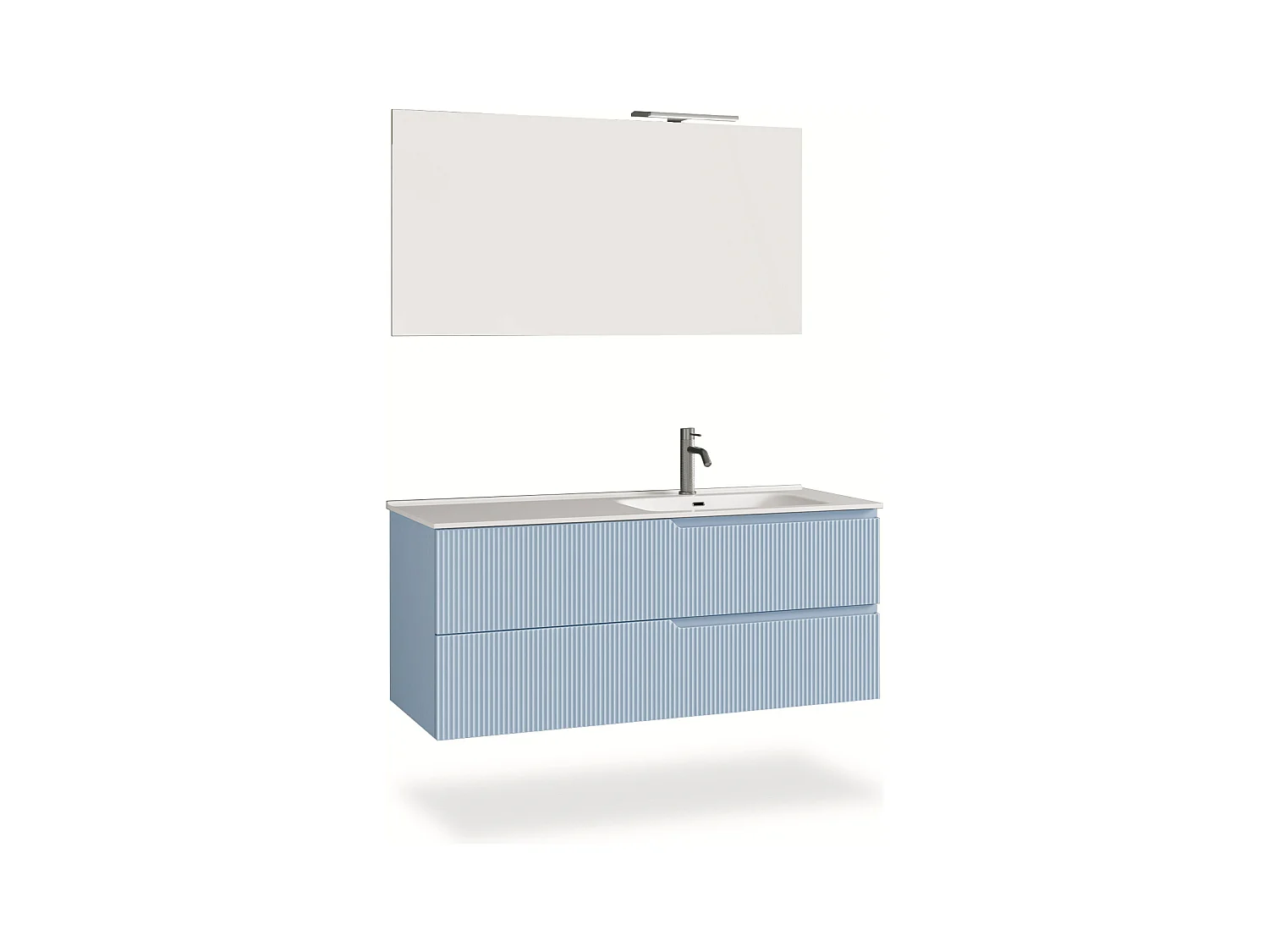 Badewannen-Komposition rechts 4-teilig VENERE Tiffanyblau