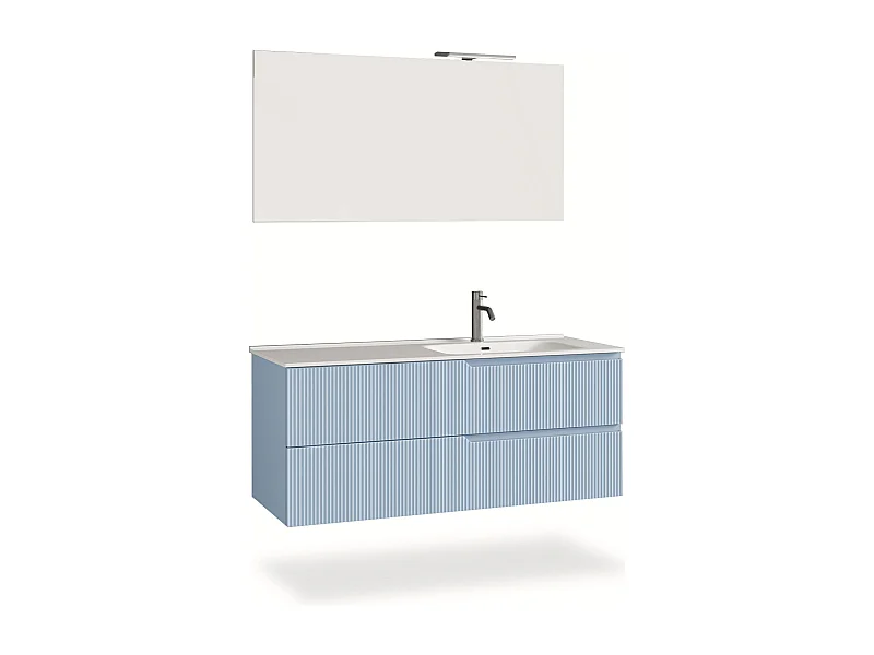 Composição de banheira direita 4 peças VENERE azul tiffany