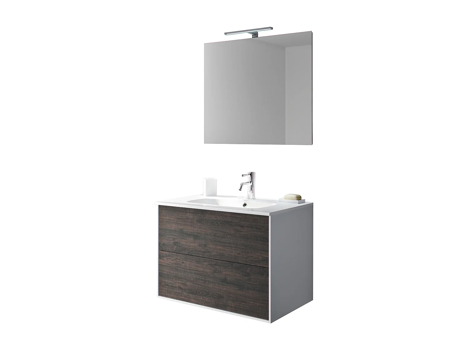 Ensemble de salle de bain 4 pièces IGEA brun foncé