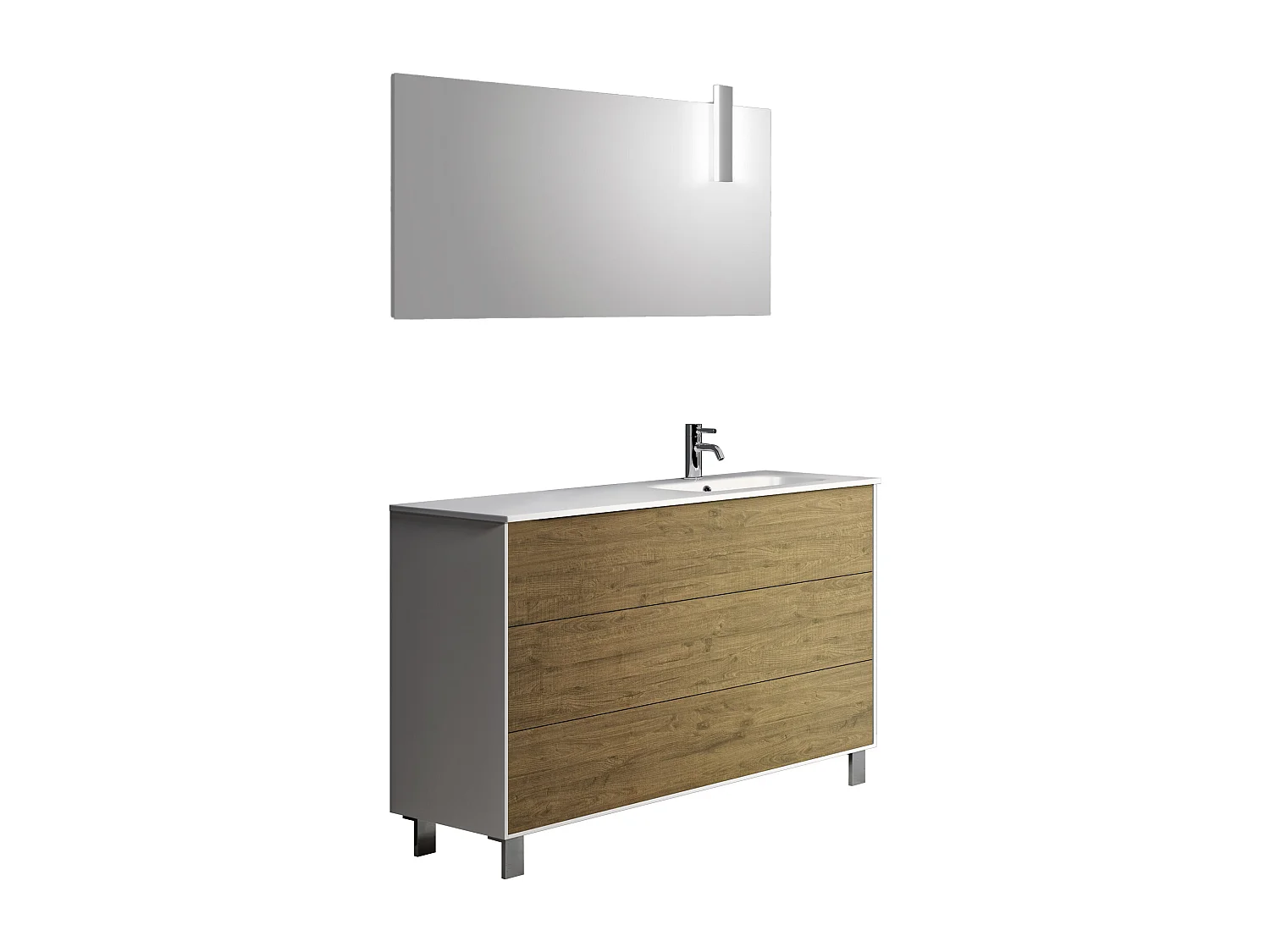 Ensemble de salle de bain vasque DX 4 pièces IGEA chêne miel