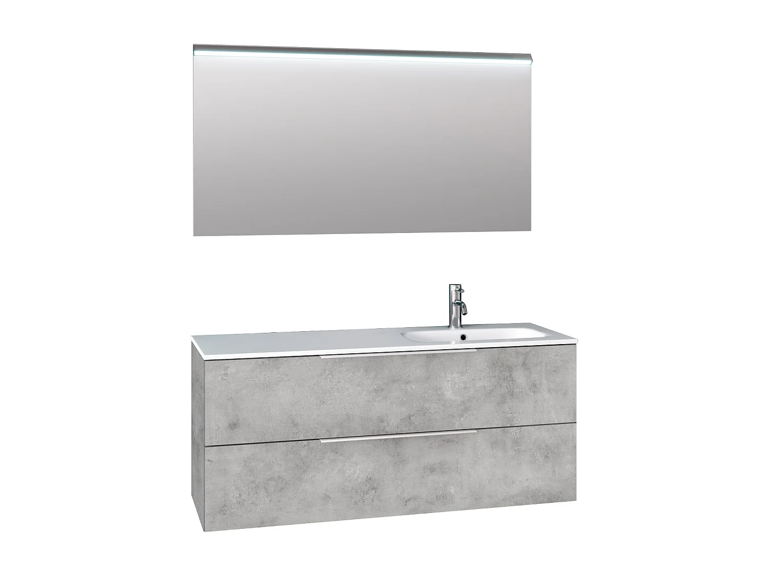 Ensemble de salle de bain vasque DX 3 pièces LARISSA ciment