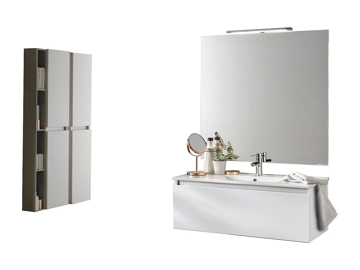 Ensemble salle de bain 4 pièces AURORA blanc