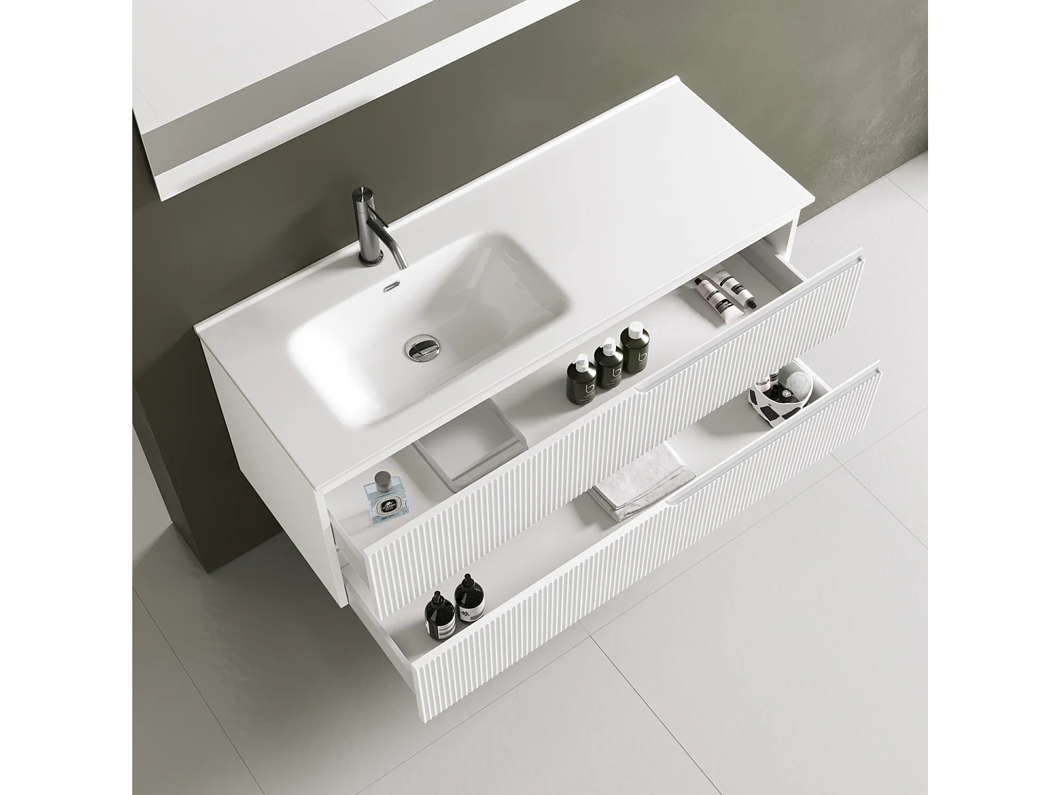 Ensemble salle de bain SX vasque 4 pièces VENERE blanc mat