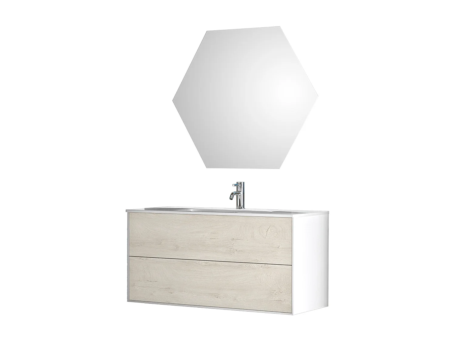 Ensemble de salle de bain 3 pièces IGEA chêne alaska