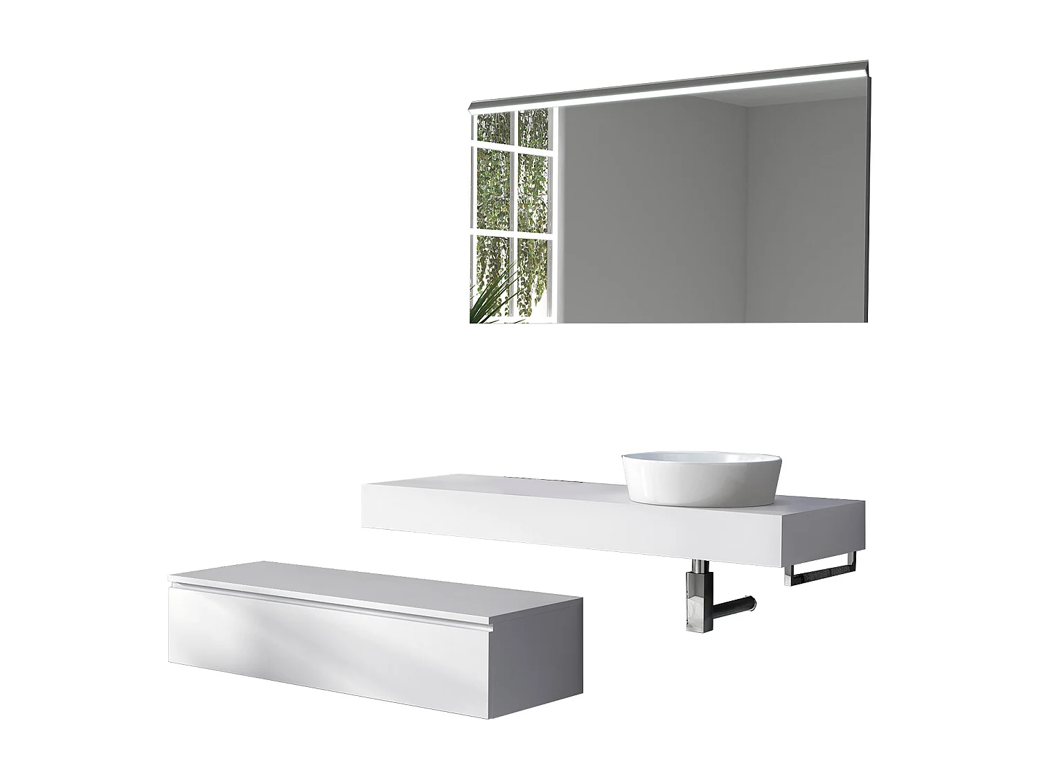 Ensemble de salle de bain 5 pièces ASTRA blanc