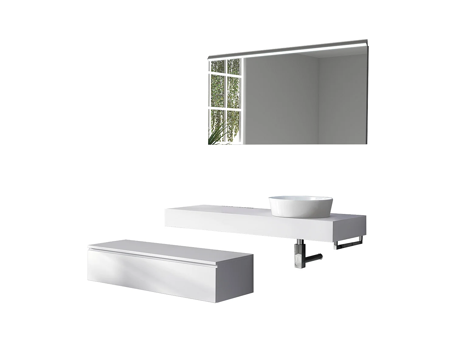 Ensemble de salle de bain 5 pièces ASTRA blanc