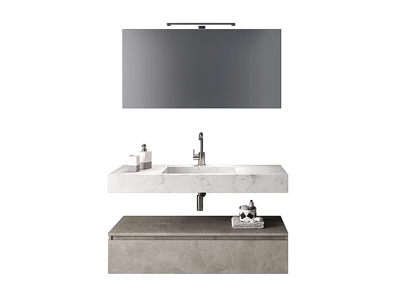 Ensemble de salle de bain 5 pièces ASTRA marbre carrara/havane pierre