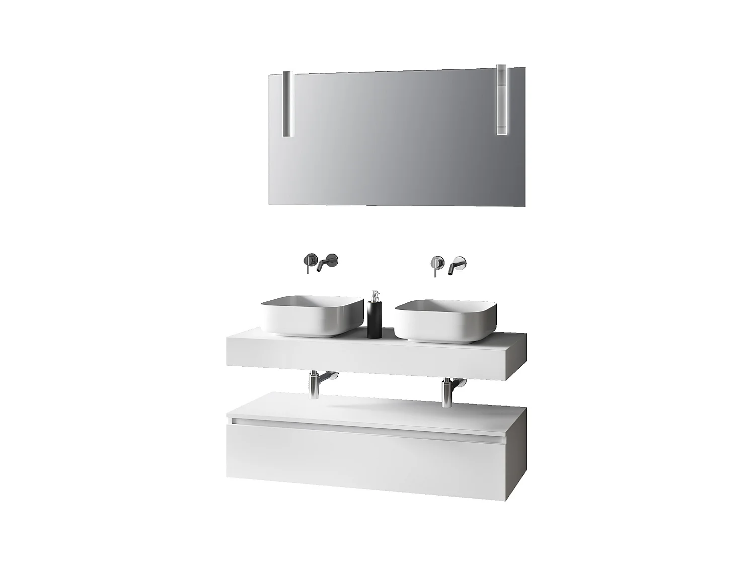 Ensemble de salle de bain 8 pièces ASTRA blanc