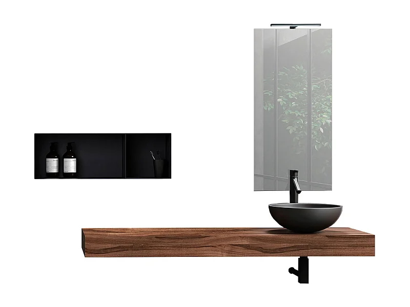 Ensemble de salle de bain 6 pièces ASTRA noyer