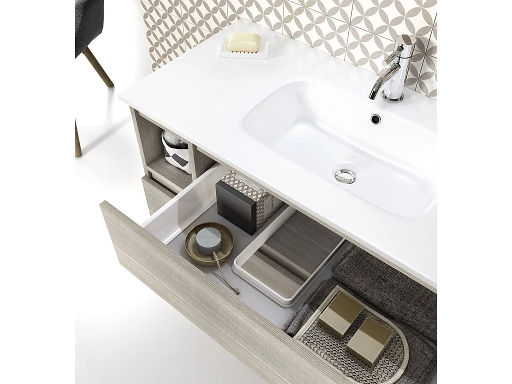 Ensemble salle de bain 4 pièces ANTARES pin arctique