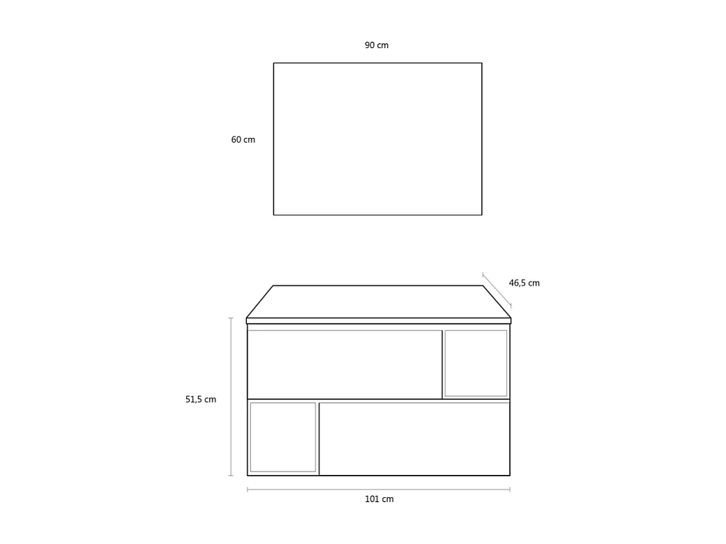 Composição 4 peças ANTARES pinho ártico