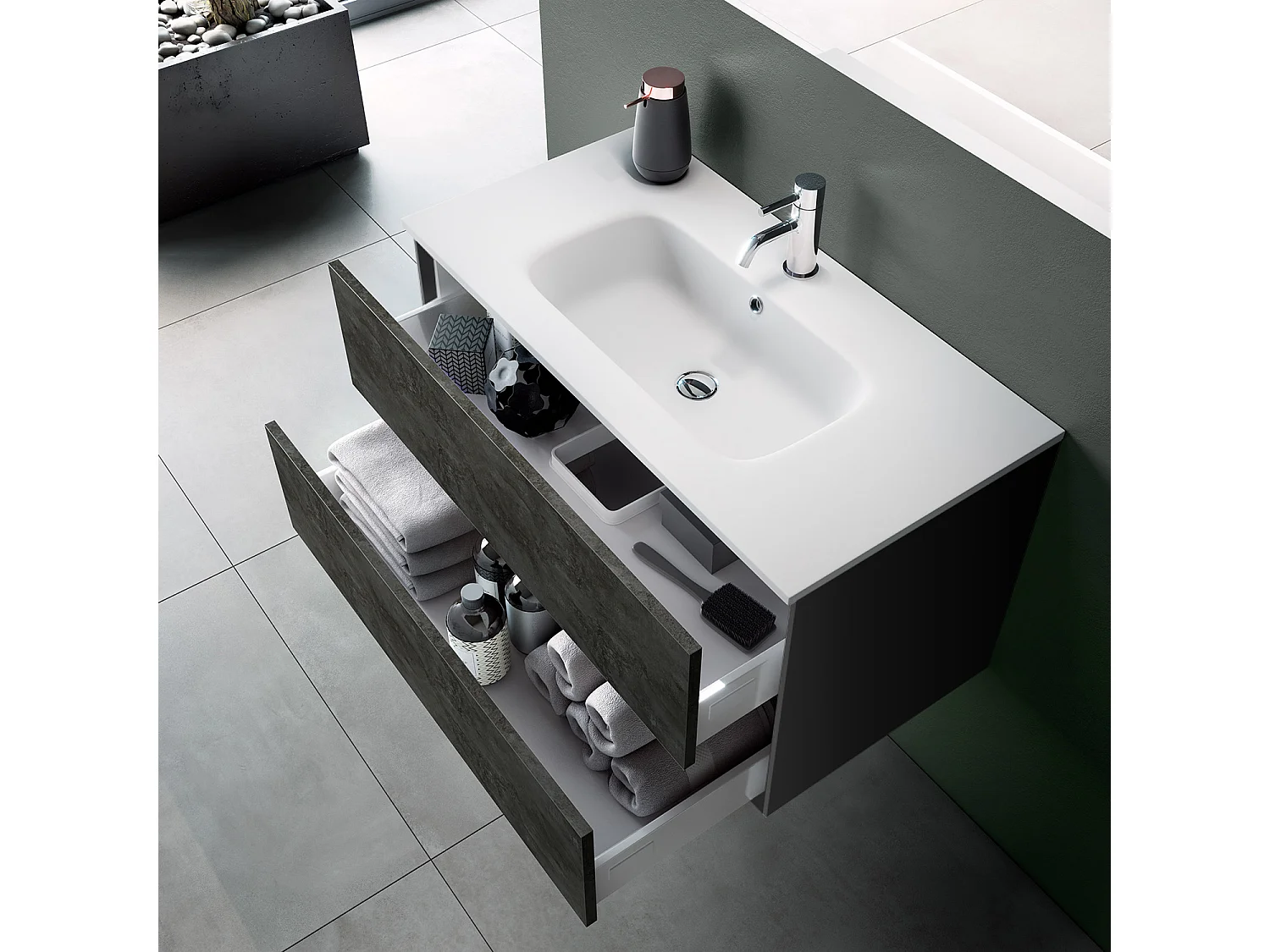 Ensemble de salle de bain 4 pièces IGEA oxyde