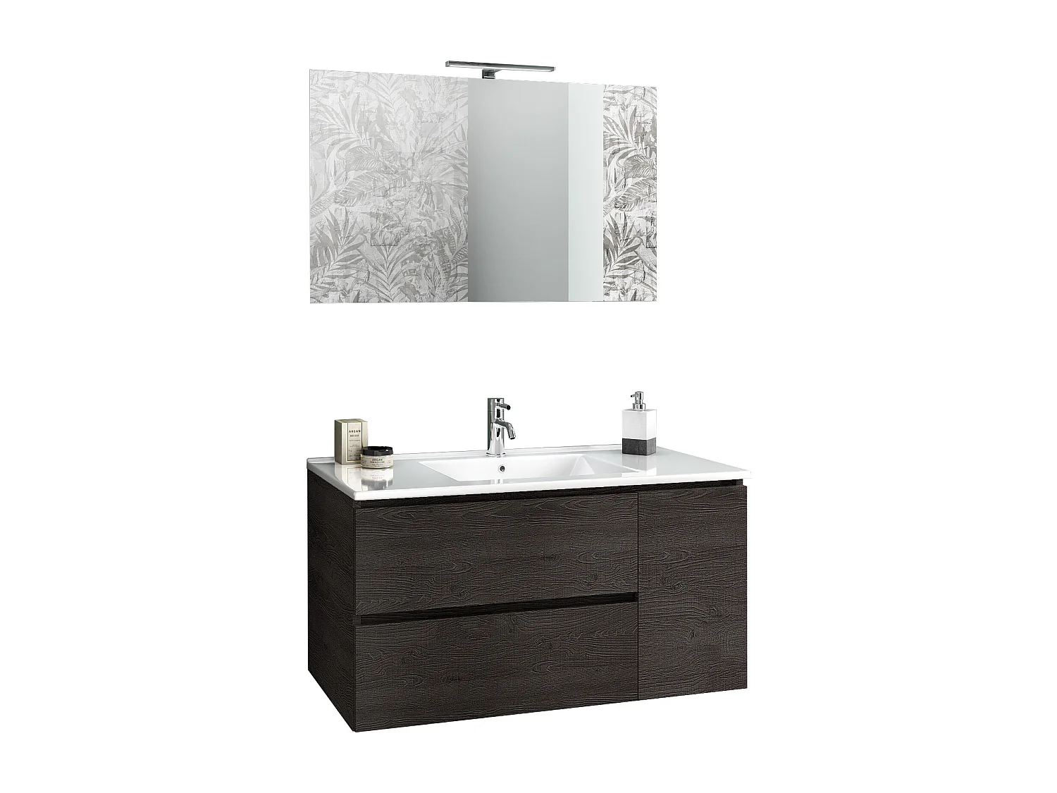 Ensemble salle de bain 4 pièces NETTUNO brun foncé