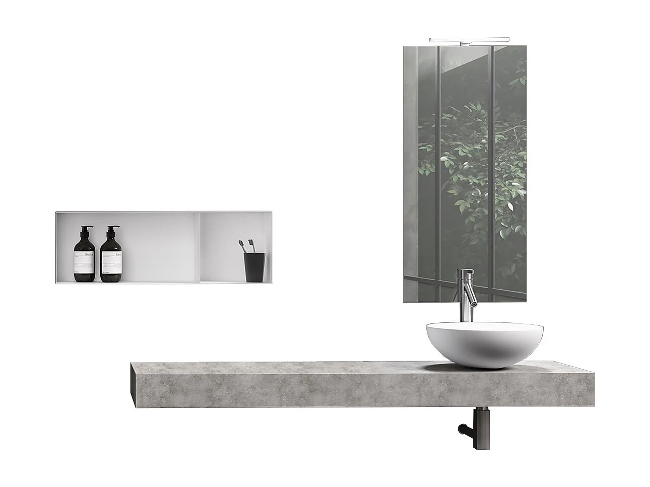 Ensemble de salle de bain 6 pièces ASTRA ciment