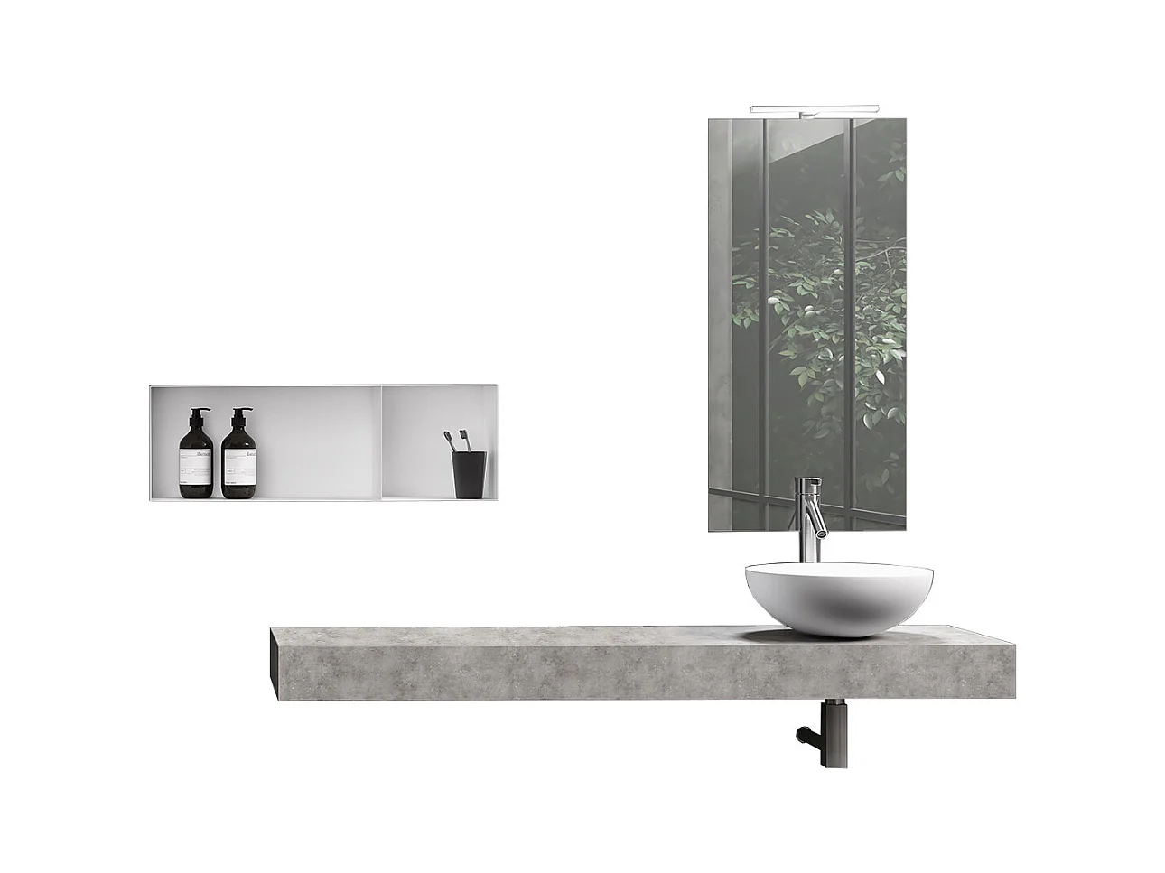Ensemble de salle de bain 6 pièces ASTRA ciment