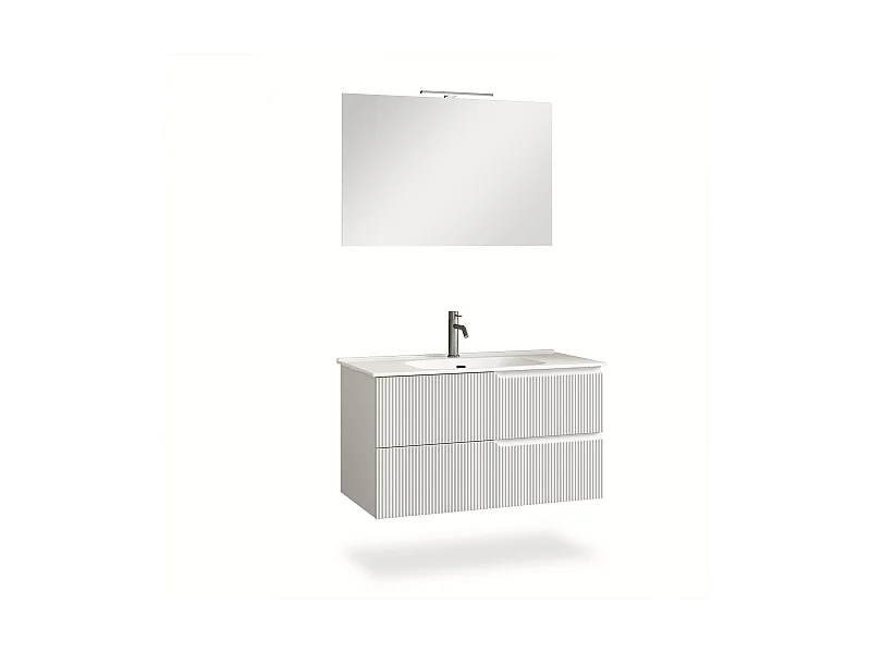 Ensemble salle de bain 4 pièces VENERE blanc mat