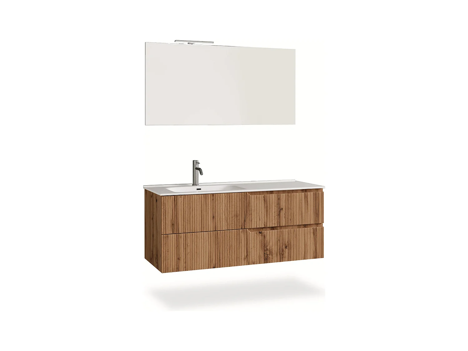 Composición bañera izquierda 4 ​​piezas VENERE roble