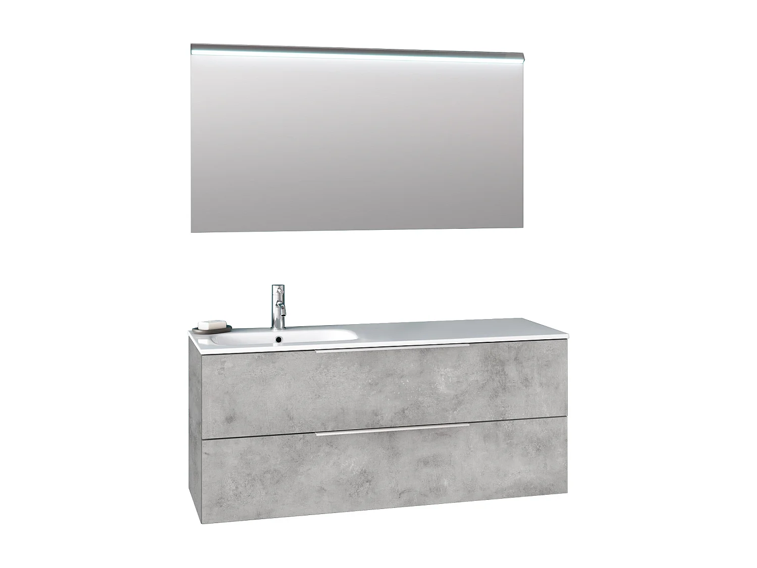 Ensemble de salle de bain vasque SX 3 pièces LARISSA ciment