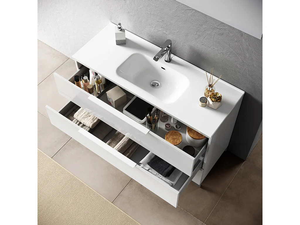 Ensemble de salle de bain vasque SX 3 pièces LARISSA ciment