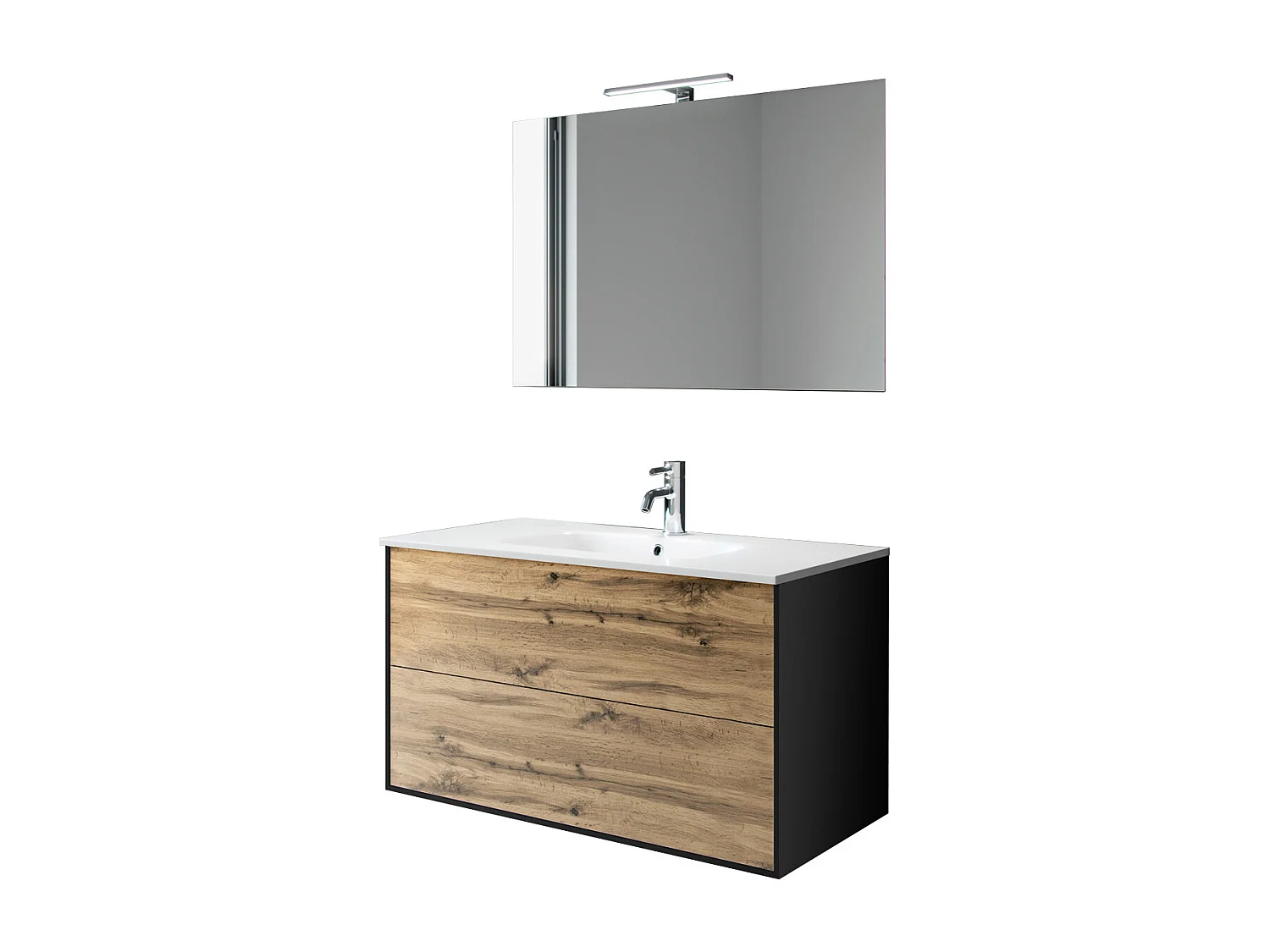 Ensemble de salle de bain 4 pièces IGEA chêne miel