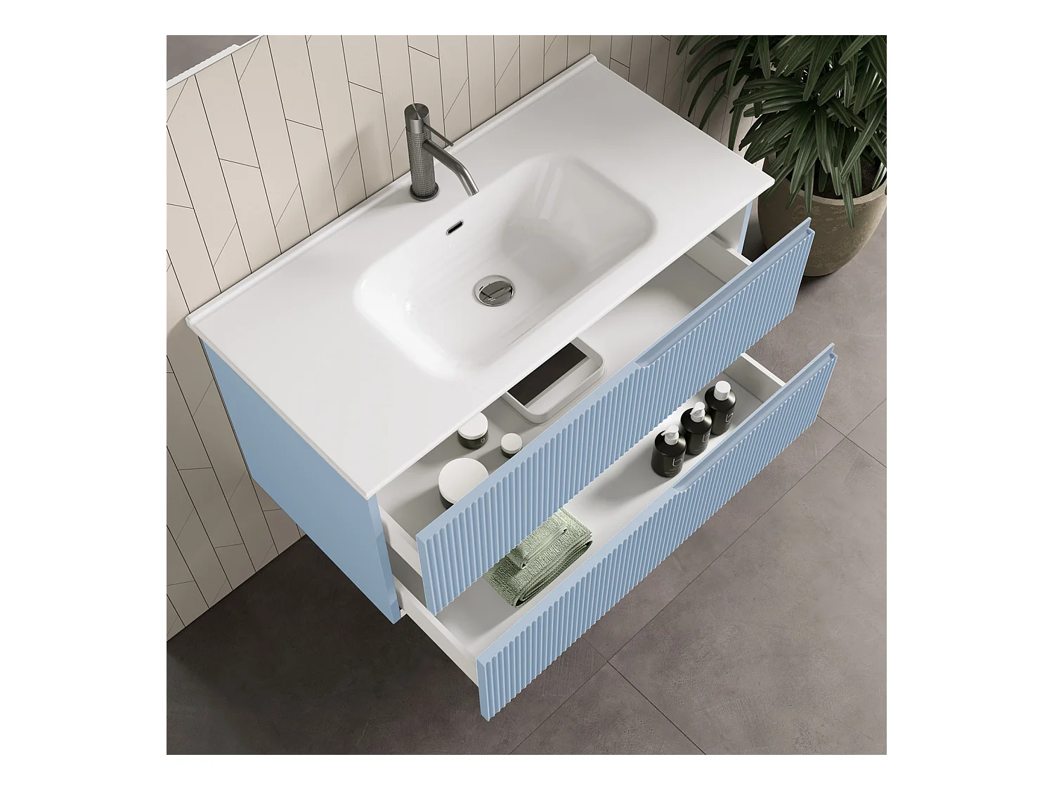 Ensemble salle de bain 4 pièces VENERE bleu tiffany
