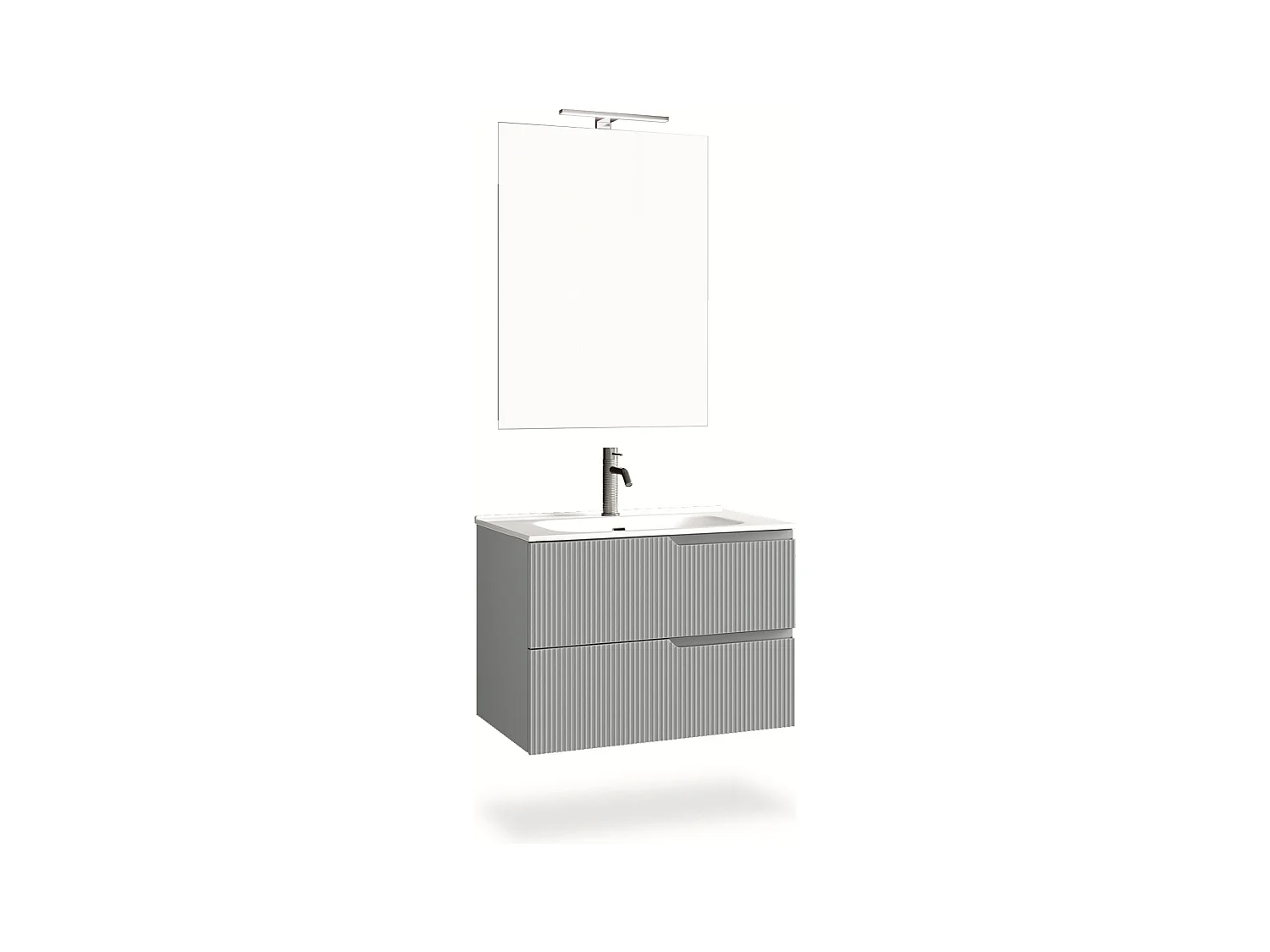 Ensemble salle de bain 4 pièces VENERE gris mat