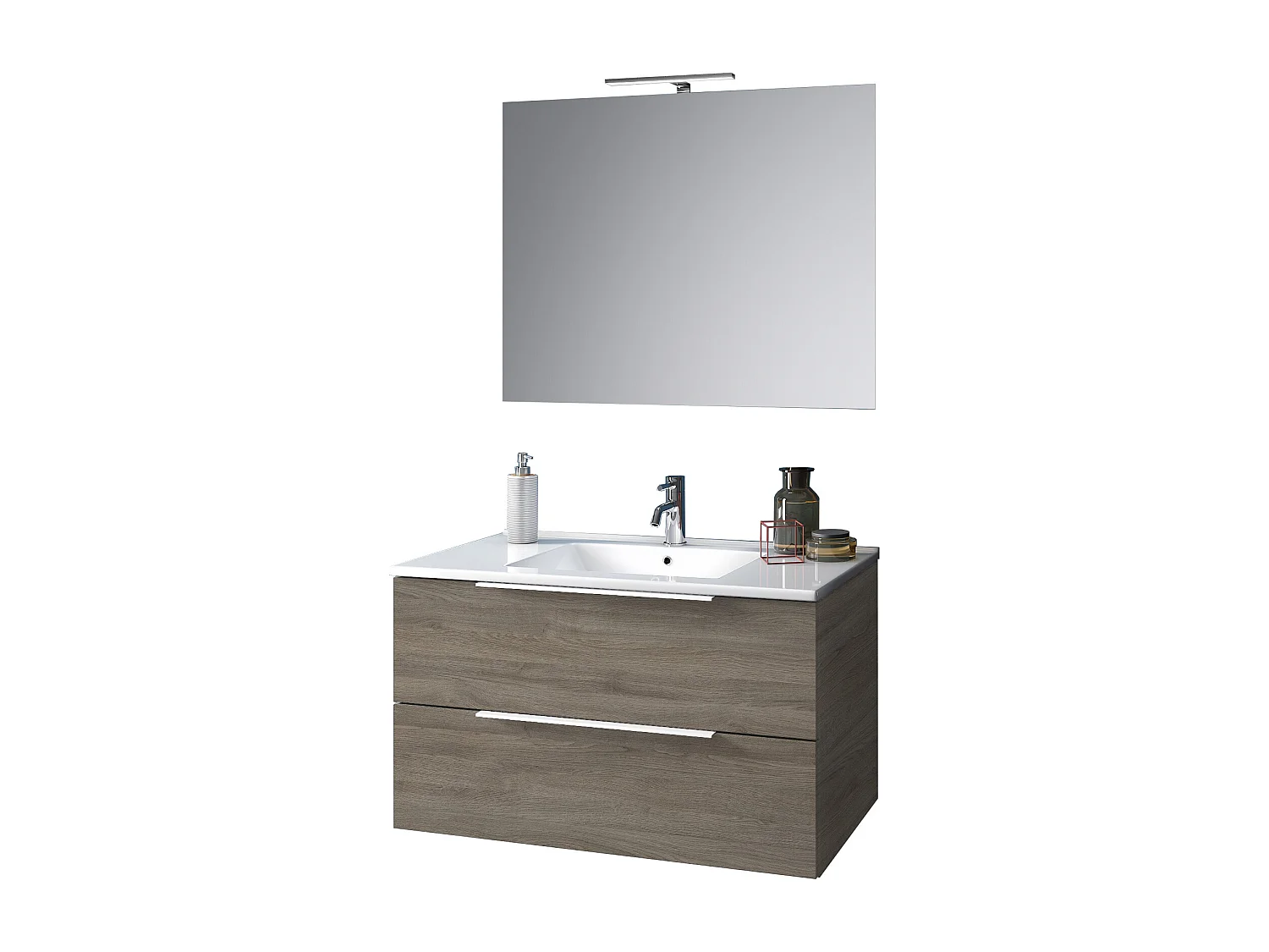 Composition de salle de bain 4 pièces LARISSA chêne cendré