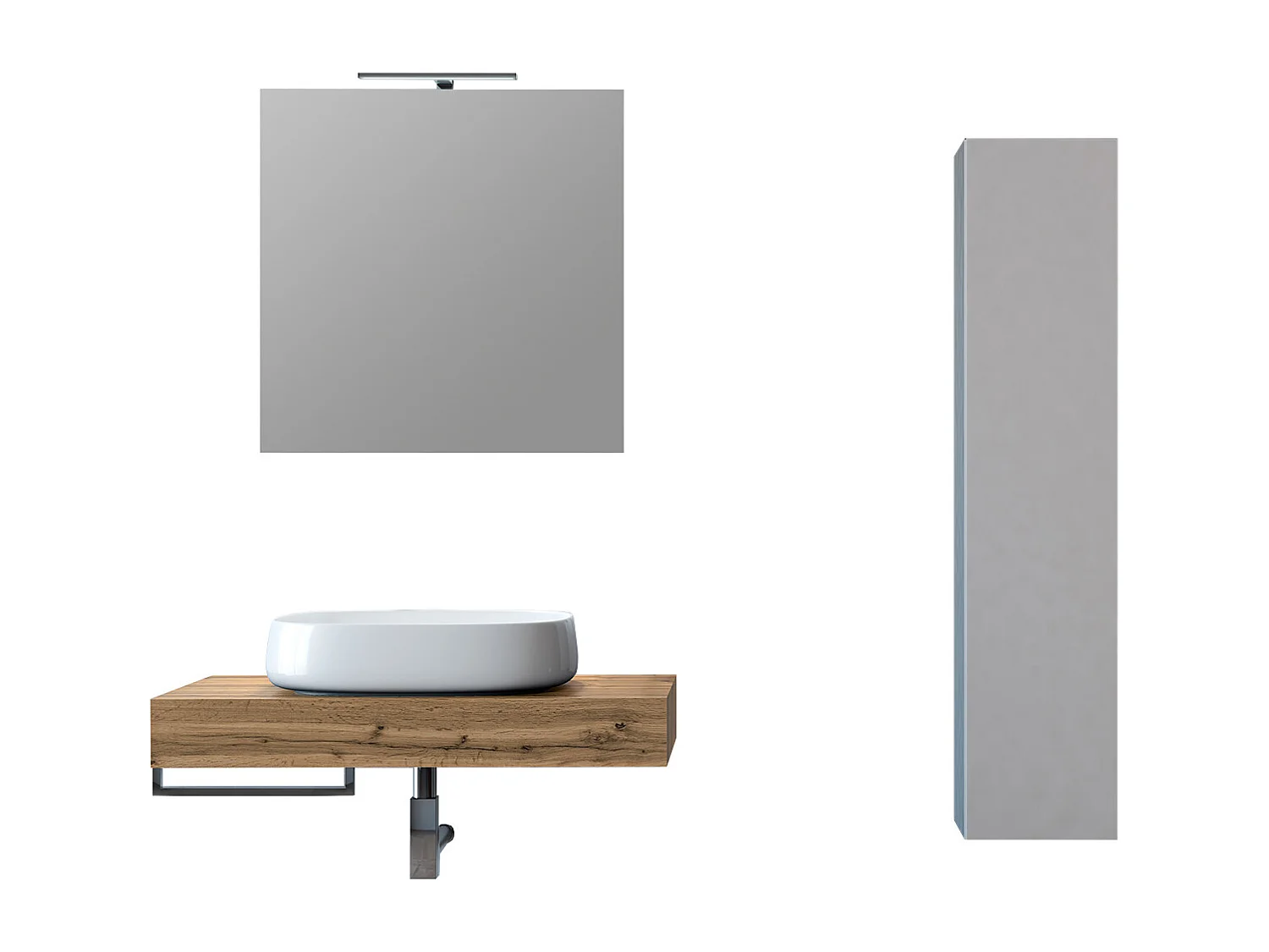 Ensemble de salle de bain 5 pièces ASTRA chêne miel