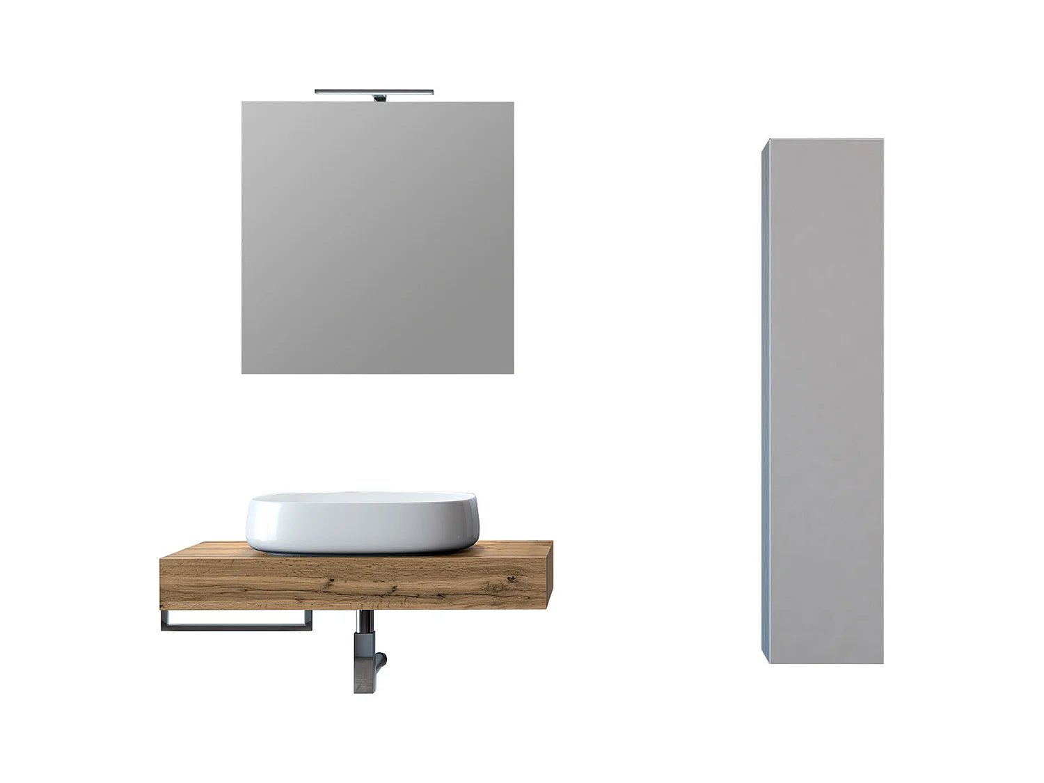 Ensemble de salle de bain 5 pièces ASTRA chêne miel