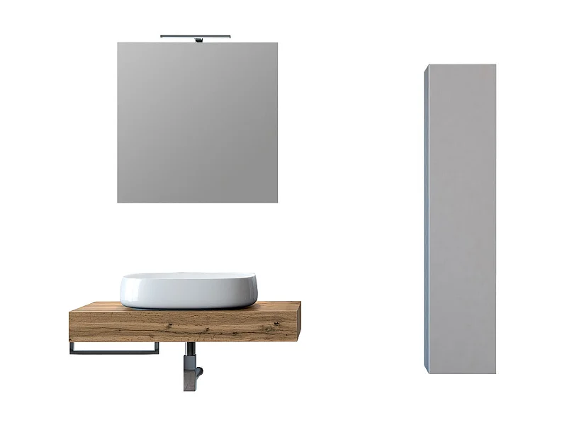 Ensemble de salle de bain 5 pièces ASTRA chêne miel