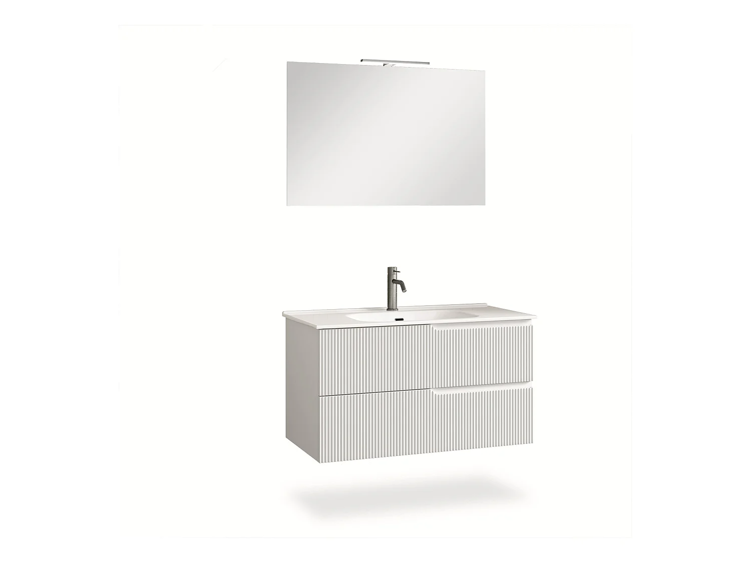 Ensemble salle de bain 4 pièces VENERE blanc mat