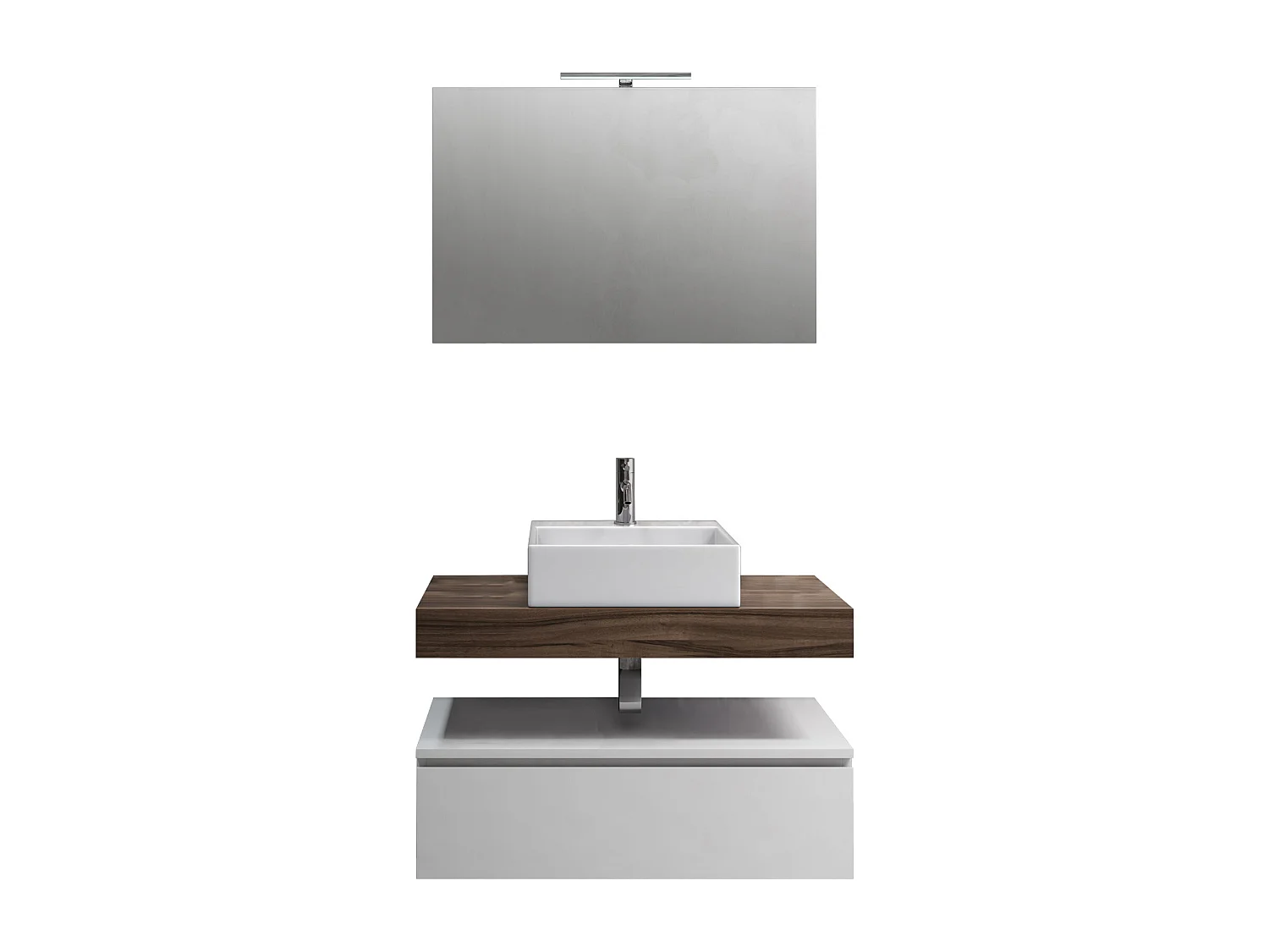 Ensemble de salle de bain 5 pièces ASTRA noyer/blanc