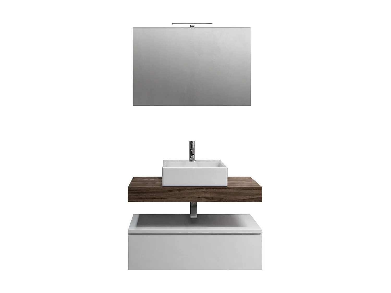 Ensemble de salle de bain 5 pièces ASTRA noyer/blanc