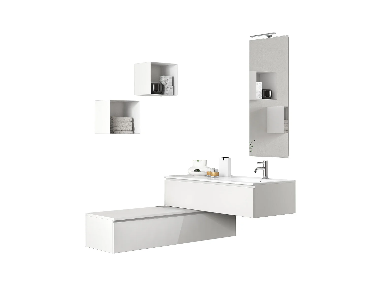 Ensemble salle de bain 7 pièces ASTRA blanc