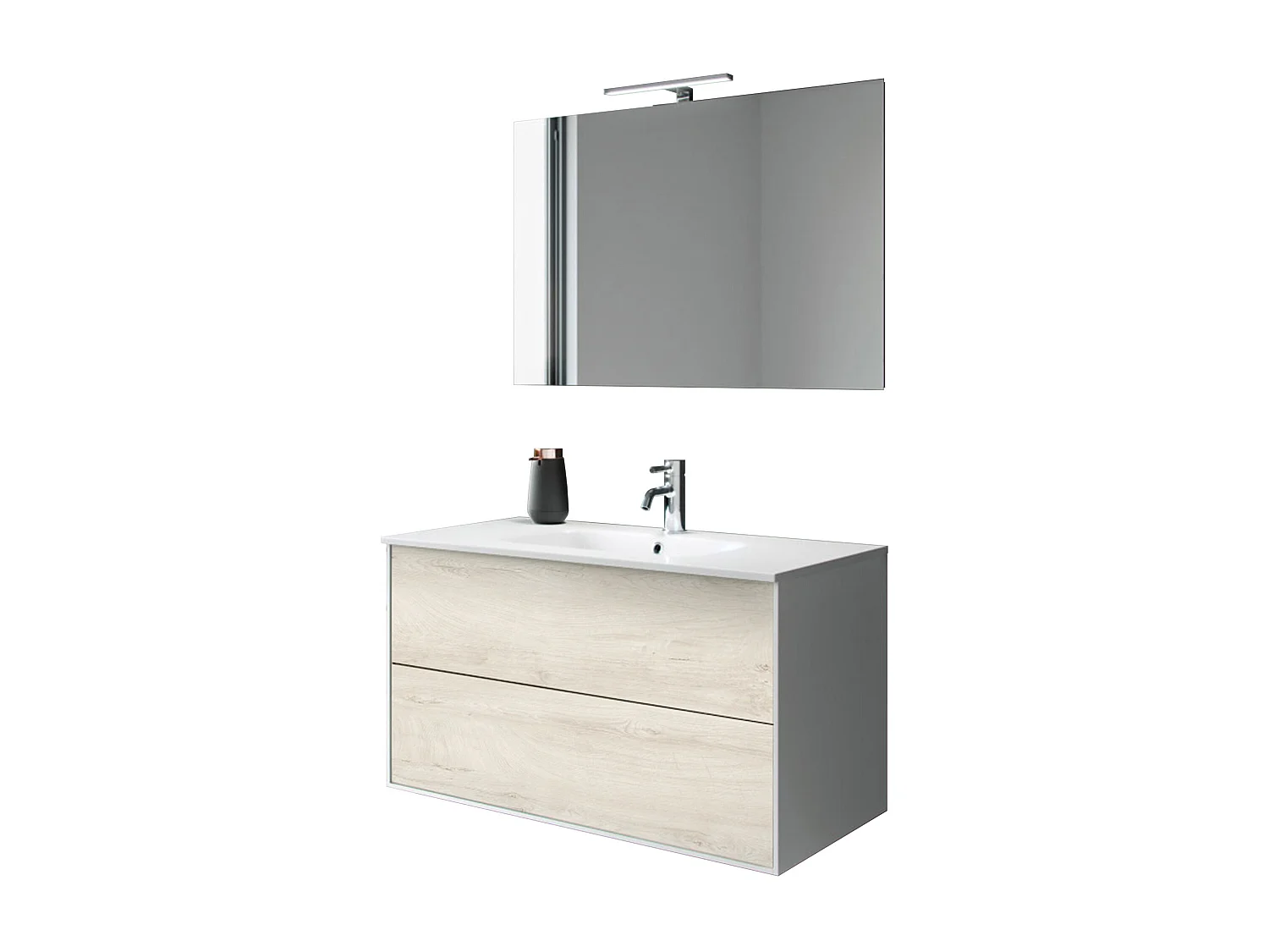 Ensemble de salle de bain 4 pièces IGEA chêne alaska