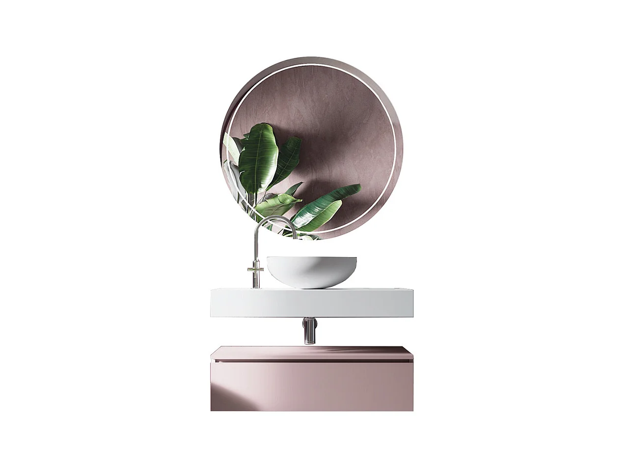 Komposition 4-teilig ASTRA Weiß/Rosa