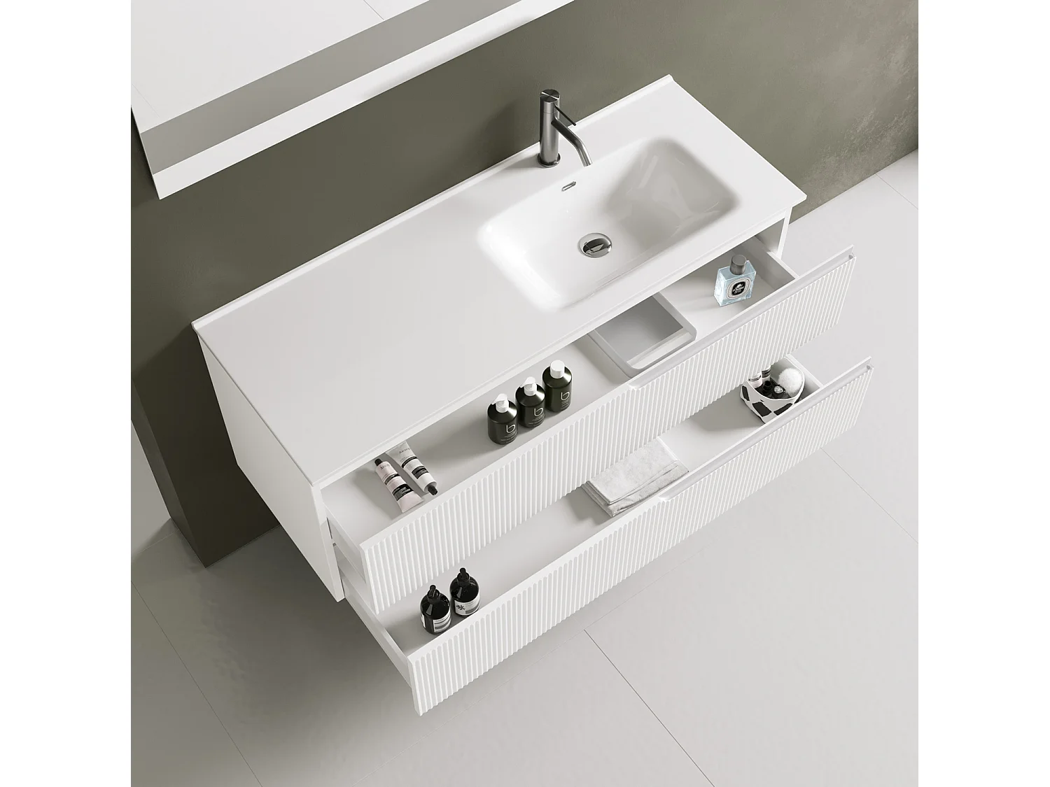 Ensemble salle de bain DX vasque 4 pièces VENERE blanc mat