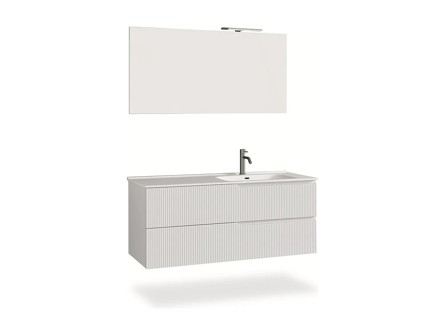 Composição de banheira direita de 4 peças VENERE branco mate