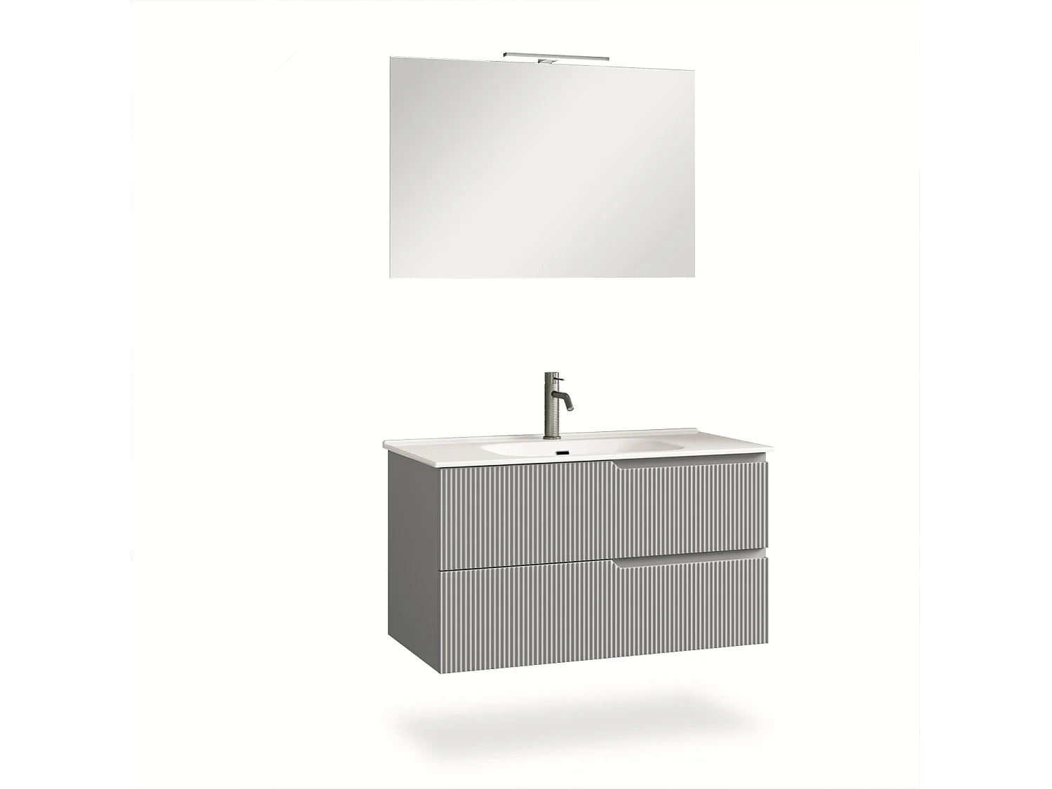 Ensemble salle de bain 4 pièces VENERE gris mat