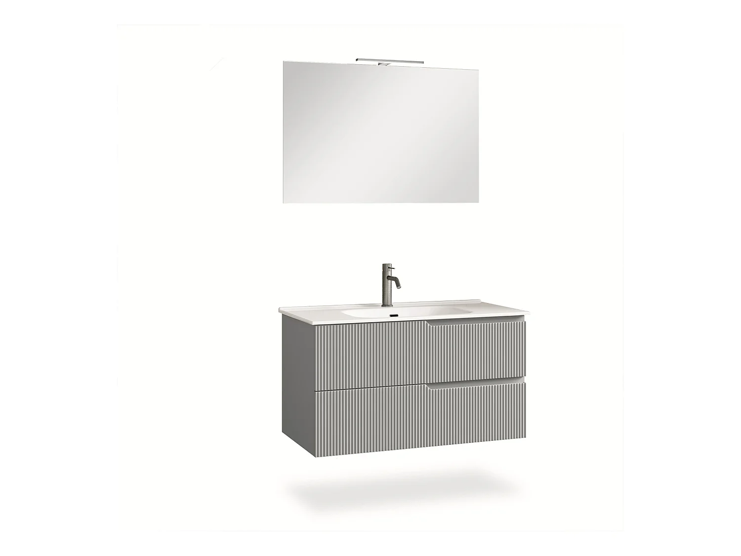 Ensemble salle de bain 4 pièces VENERE gris mat