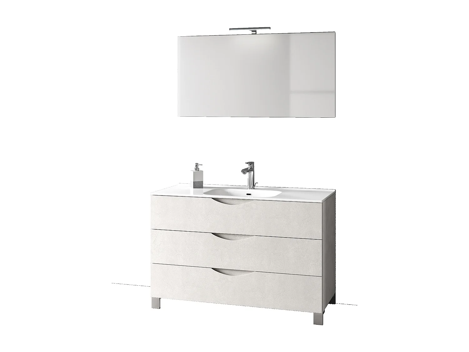 Ensemble de salle de bain 4 pièces PLUTONE blanc