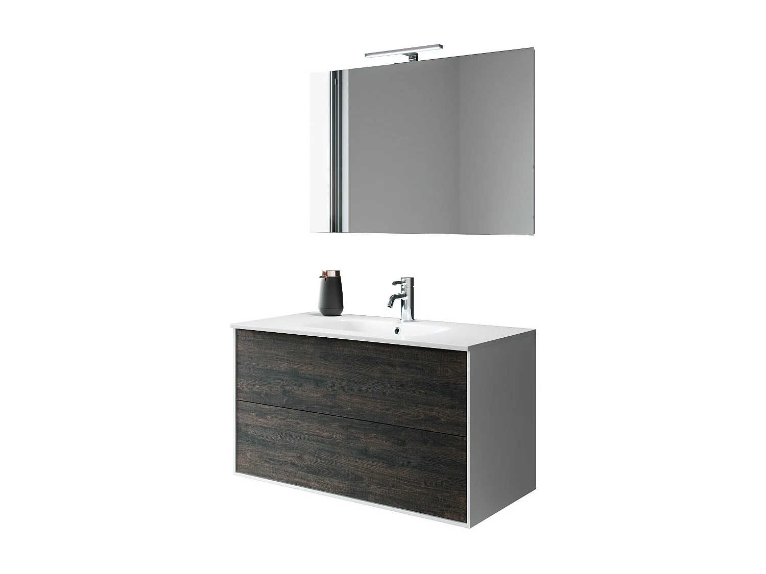 Ensemble de salle de bain 4 pièces IGEA brun foncé